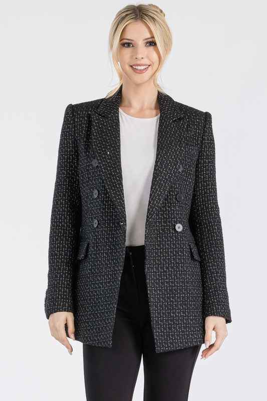 7008-Slayr Plaid Pattern Blazer