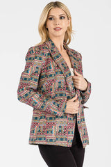 7042-PRINTED CASUAL DOUBEL JACKET