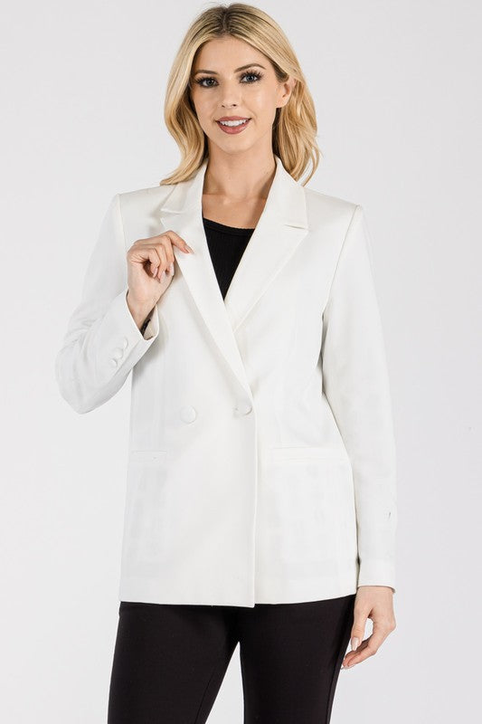 7044-Cover Button Double Breasted Jacket