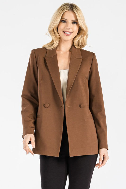 7044-Cover Button Double Breasted Jacket