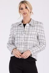 7047-Plaid Pattern Casual Jacket