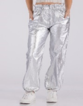 P1007 -  Woven metallic relaxed fit trousers